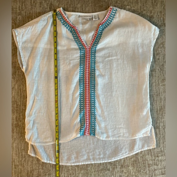 House Of Harlow 1960 Shirt Linen Embroidered Top Size S Small Blouse - Picture 6 of 7